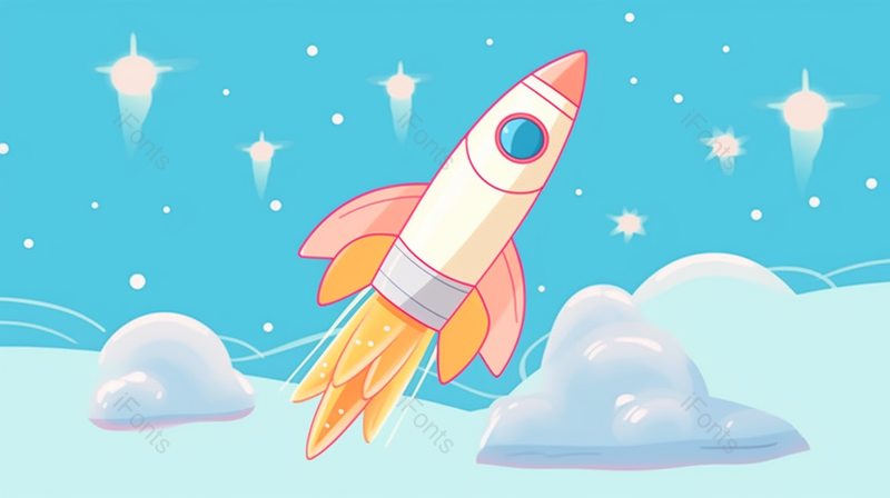 卡通风宇宙星空火箭插画背景图,插画/手绘图,插画/手绘图库,插画/手绘图下载,插画/手绘